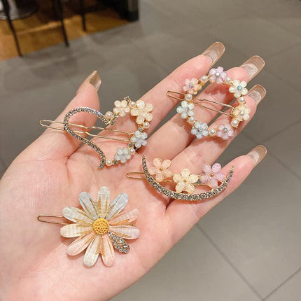 Women Girls Hair Clip Rhinestone Crystal Hairpin Barrette Slide Clips Grip Gift - Aimall