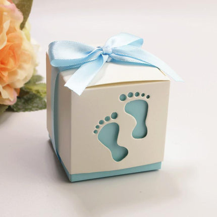 50X Shower Party Bomboniere Box 6x6x6cm with Ribbon for Birthday and Celebration Use