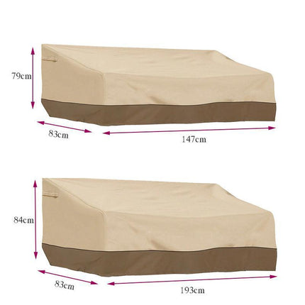 Outdoor Waterproof Patio Chair Lounge Deep Seat Cover Furniture Cover Beige Coffee - Aimall