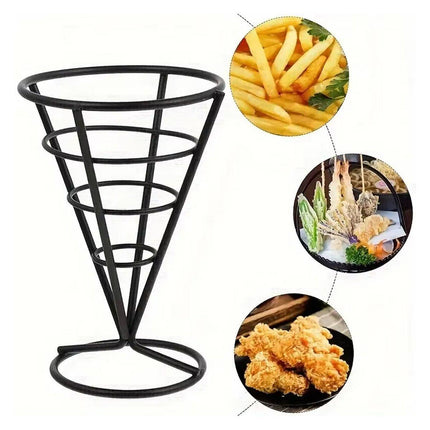 2X Snack Rack Fried Chicken Chip Cone Fryer French Fries Wire Oil Holder Basket