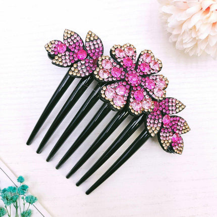 8Pack Rhinestone Hair Comb Non-Slip Simple All-Match Hair Accessories Fork Comb