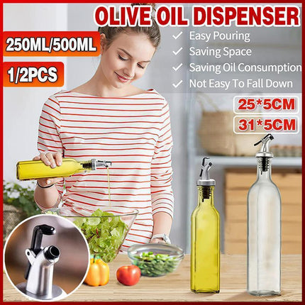 250/500ml Olive Oil Vinegar Pourer Dispenser Glass Bottle Kitchen Tools Cooking - Aimall