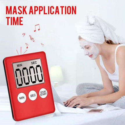 White Magnetic Kitchen LCD Digital Timer Countdown Count Down 99 Minute - Aimall