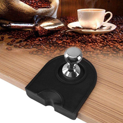 Coffee Tamper Silicone Mat Black Tamping Holder Pad Corner Dropped Edge Tools - Aimall