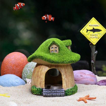 Aquarium Moss Mushroom House Aquascape Crafts Fish Shrimp Hiding Decoration