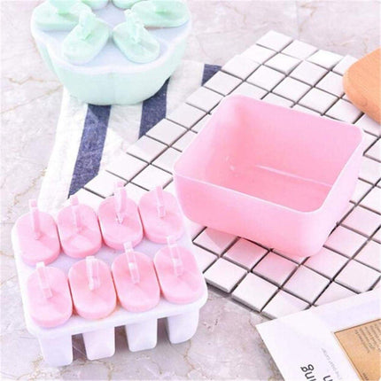 6/8 Cells Mould Maker Ice Cream Pop Reusable Icy Pole Frozen Square Molds Block