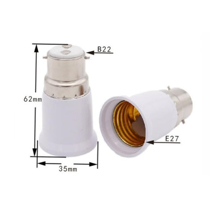 4/10x B22 To E27 Light Socket Adapter Bayonet Lamp Base To Edison E27 Bulb Screw - Aimall