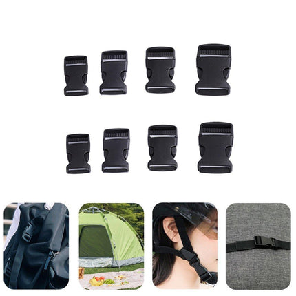 10pcs Black Plastic Buckle Clips for School Bag Backpack Strap Multifunctional