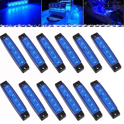 12X 12V Marine Boat Blue LED Deck Courtesy Lights Waterproof Stern Transom Light - Aimall