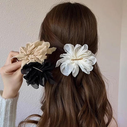 Chiffon Headdress Flower Hairpin Woman Sweet party hair Claw styling Hair Clips - Aimall