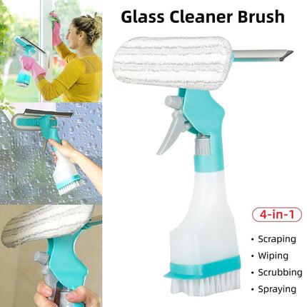 4in1 Window Cleaning Tool Multifunctional Home Wiper Glass Cleaner Scraper Kit