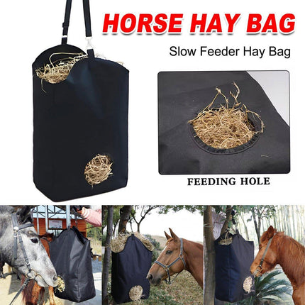 Horse Slow Feed Hay Bag Hole Durable Sack Reduces Waste Outdoor Use