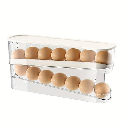 Household Slide Anti-drop Egg Box Refrigerator Door Automatic Rolling Egg Box