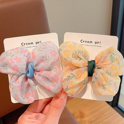 Cute Bow School Hairclips Mesh Yarn Hair Accessories Bow Girl Kids Party Gift - Aimall