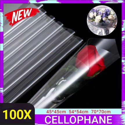 3Sizes Clear Cellophane Wrap Roll Gift Flower Bouquet Baskets Wrapping Paper - Aimall