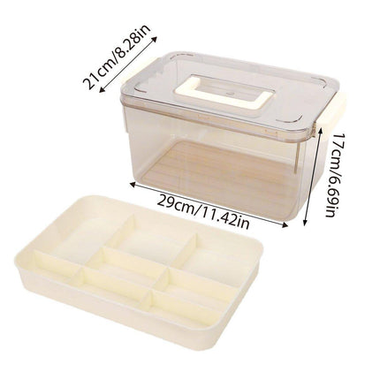 Large Capacity Two-Layer Medicine Box Household Transparent Medical Storage Box
