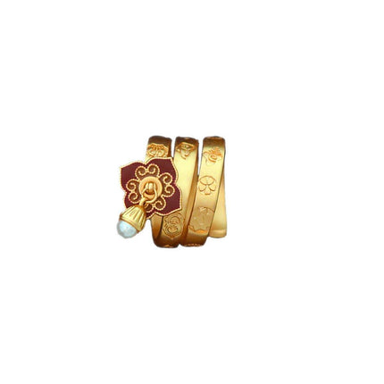 New Chinese Retro Flower Ring Delicate Elegant Design Fashion Jewelry