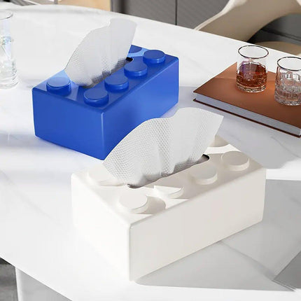 Tissue Box Cover Creative Building Block Cute Napkin Dispenser Holder Home Decor
