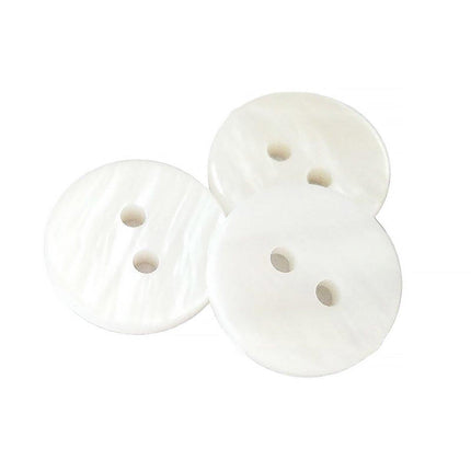 20pcs White Shirt Buttons Round Two Eyes Sewing Craft DIY Clothing Supplies