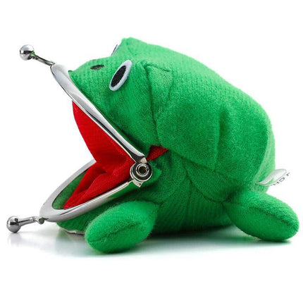 Charming Plush Frog Coin Purse Money Pouch Toy Wallet Unique Cash Bag - Aimall