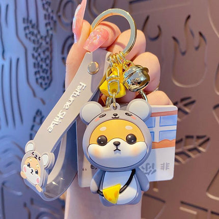 Cartoon Chinese Zodiac Furtune Shiba Inu Design Keychain Backpack Car Pendant - Aimall