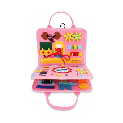 Cloth Busy Board Sensory Education Book Felt Bag Toy for Early Learning and Play