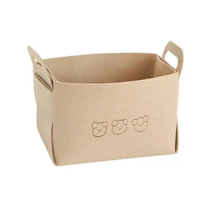 2pcs Felt Storage Basket Foldable Large Bear Basket Car Boot Basket for Dirty