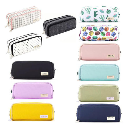Zipper Pencil Case Large Capacity Storage Bag School Stationery Makeup Organizer - Aimall
