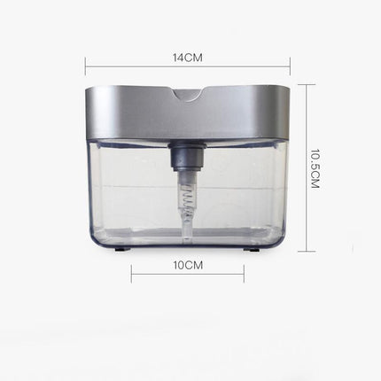 2 In 1 Soap Pump Dispenser Sponge Holder Dish Washing Liquid Container Kitchen - Aimall