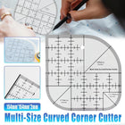 Multifunctional Acrylic Quilting Ruler Non-Slip Corner Round Edge DIY Sewing