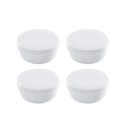 4PCS Round Portable Bathroom Soap Box Lid Travel Soap Holder Draining Soap Dish