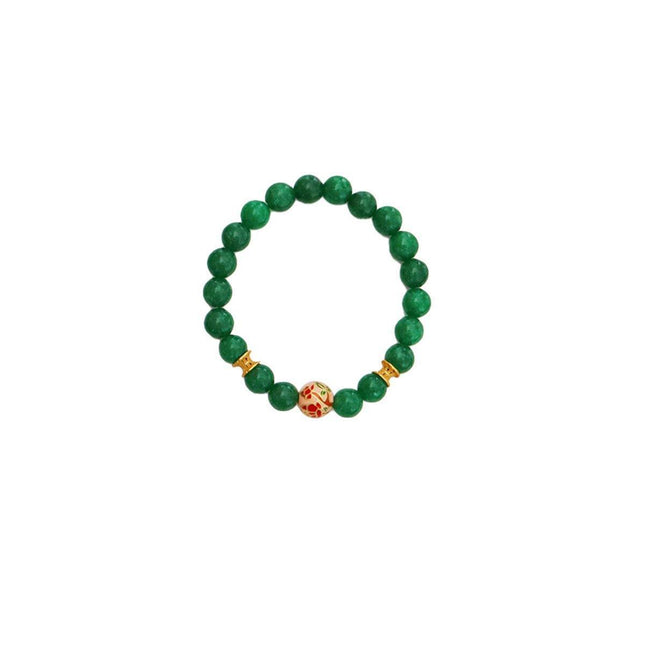 Green Natural Stone Beaded Bracelet Beauty Handmade Women Simple Healing Reiki