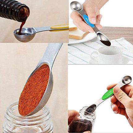 8pcs Stainless Steel Dual Head Measuring Spoon Set Kitchen Baking Cooking Tools