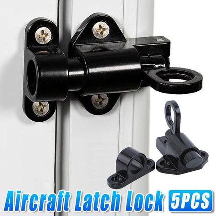 5PCS Aluminum Alloy Spring Bolt Self-Closing Sliding Door Window Lock Buckle Set