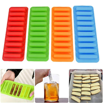 Silicone Baking Mould Finger Shaped Molds Cookie Ice Tray Chocolate Long Strips