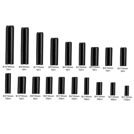 450PCS Roll Pin Assortment Kit Slotted Spring Tension Pins Fasteners Dowel