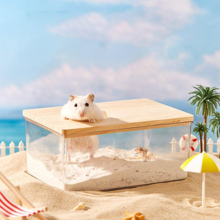 Transparent Acrylic Hamster Bathroom Dual Use Large Toilet Bath Sand Urine Basin