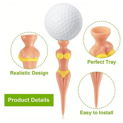 25PCS Durable 80MM Golf Nails Novelty Bikini Design Plastic Golf Accessories