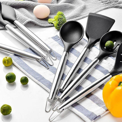 13PCS Silicone Kitchen Utensil Set Stainless Steel Handle Non-Stick Cooking Tool