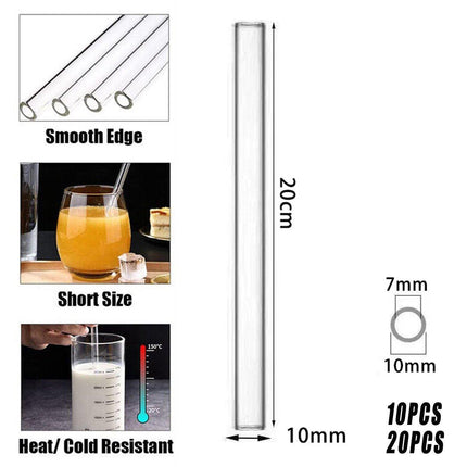 Clear Glass Straws Heat Resistant Juice Milk Straws Creative Style Reusable