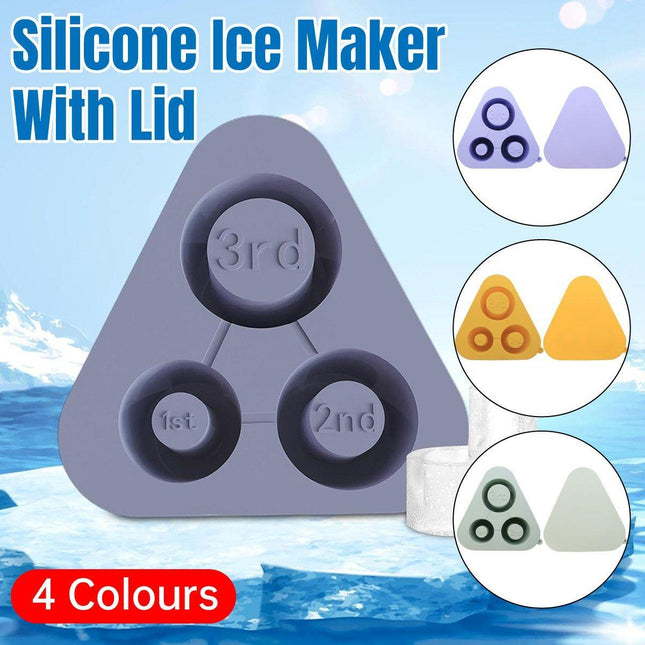 Silicone Ice Cube Tray with lid for Stanley Cups Makes 3 Large Hollow Ice Cubes