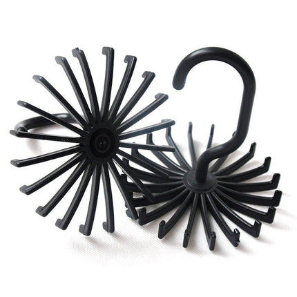Plastic Mini 360 Degree Rotating Tie Hanger Closet Organizer Space Saving Tool