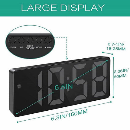 LED Digital Alarm Clock Large Display Dual Power Options Home Office Decor