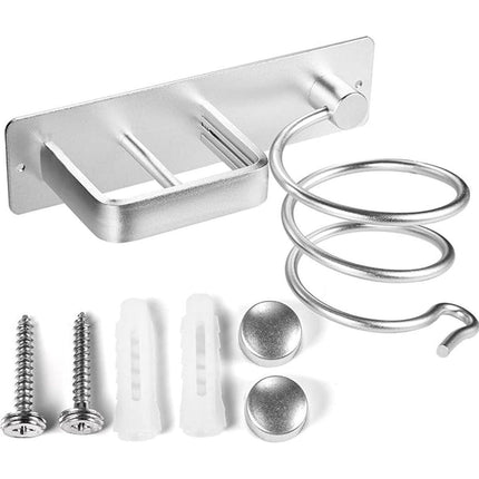 Wall Mounted Hair Dryer Holder Bathroom Storage Rack Curling Iron Organizer