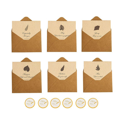 6pcs Retro Greeting Cards with Envelopes Simple Vintage Design for All Occasions
