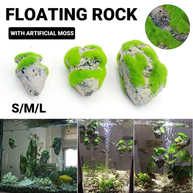 Artificial Floating Stone Pumice with Moss Aquarium Decoration Aquatic Landscape