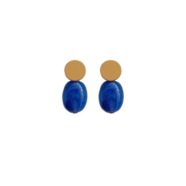 Modern Clashing Blue Earrings For Women Vintage Style Elegant Statement Jewelry