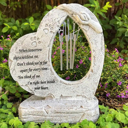 Wind Chime Pet Memorial Headstone Outdoor Garden Decoration for Remembrance