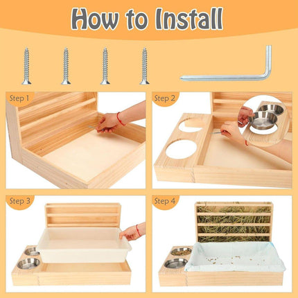 Rabbit Feeder Box Small Animal Feeder for Pet Feeding Storage Home Use Durable