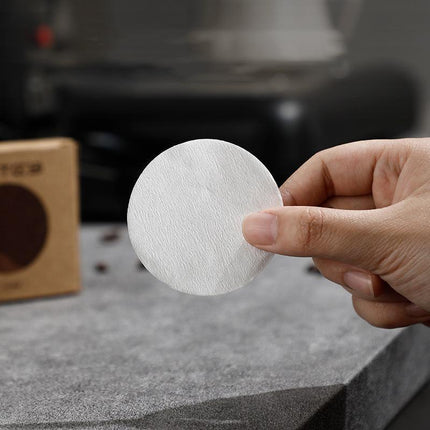 100PCS 51/53/58mm Coffee Machine Filter Paper Powder Round Raw Wood Breville - Aimall